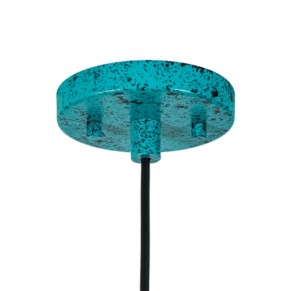 1-Light Turquoise Speckled Oversized Domed Pendant