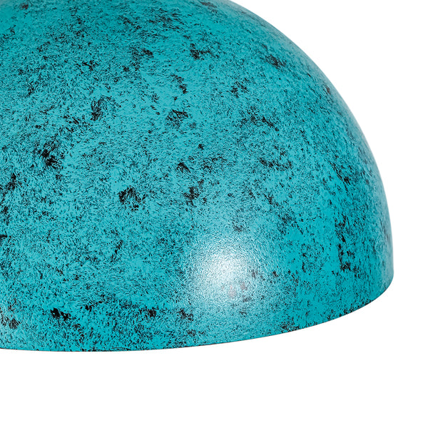 1-Light Turquoise Speckled Oversized Domed Pendant