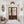 1-Light Walnut Wood Frosted Glass Mixed Semi-flush Mount