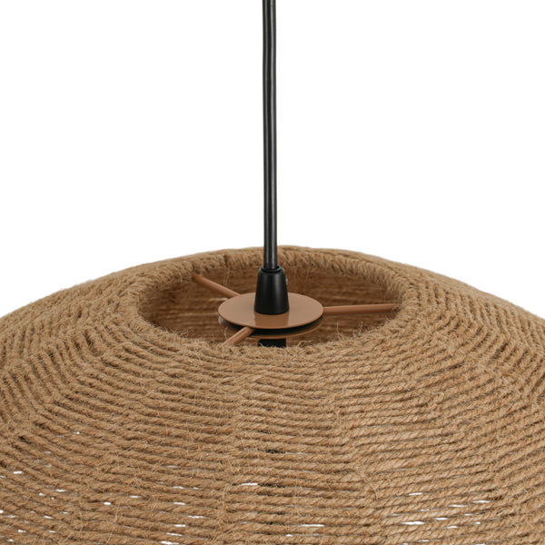 Boho 1-Light Oversized Hemp Cord Woven Sphere Pendant
