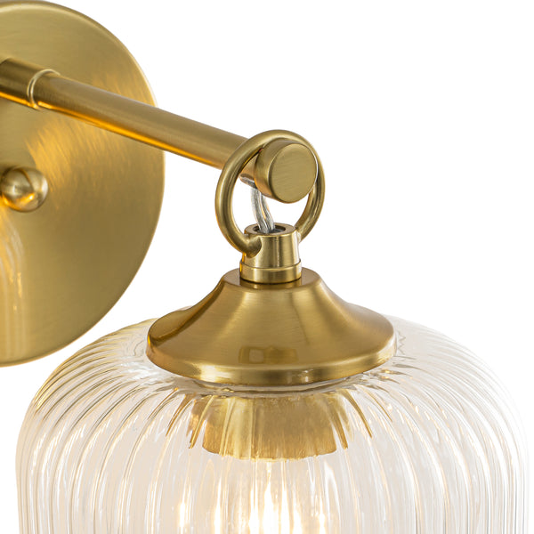 1-Light Ribbed Lantern Glass Single Wall Sconce
