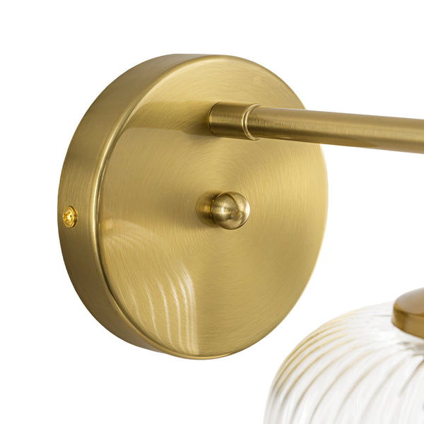 1-Light Ribbed Lantern Glass Single Wall Sconce