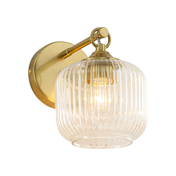 1-Light Ribbed Lantern Glass Single Wall Sconce