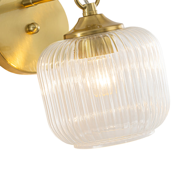 1-Light Ribbed Lantern Glass Single Wall Sconce