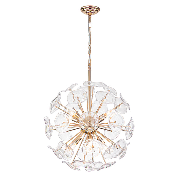 12-Light Flower-burst Dandelion Sputnik Globe Pendant