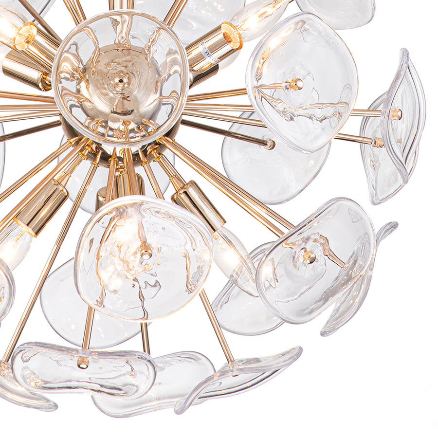 12-Light Flower-burst Dandelion Sputnik Globe Pendant