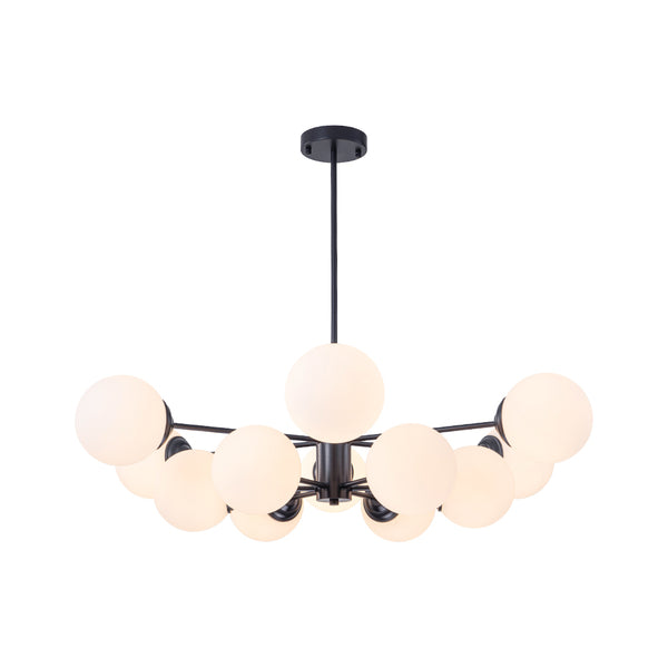 12-Light Modern Decorative Frosted Glass Globe Chandelier