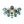 15-Light Teal Ombre Glass Bubble Sunburst Flush Mount