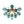 15-Light Teal Ombre Glass Bubble Sunburst Flush Mount