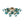 15-Light Teal Ombre Glass Bubble Sunburst Flush Mount