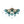 15-Light Teal Ombre Glass Bubble Sunburst Flush Mount