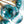 15-Light Teal Ombre Glass Bubble Sunburst Flush Mount