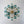 15-Light Teal Ombre Glass Bubble Sunburst Flush Mount