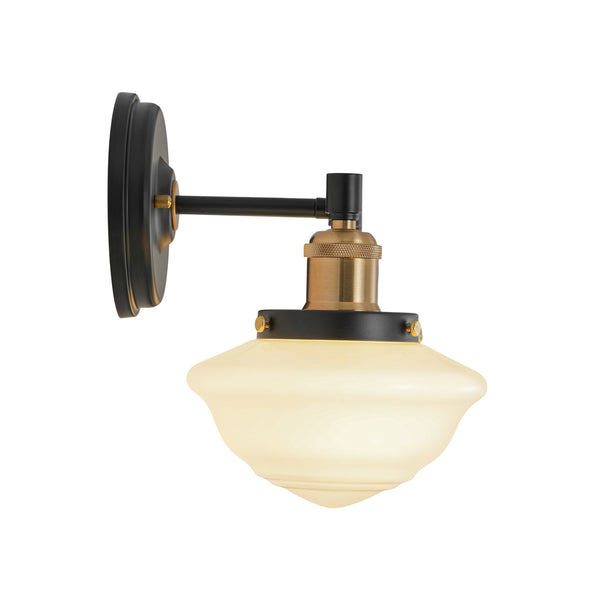 2-Light Sculptural Schoolhouse Glass Linear Vanity Sconce