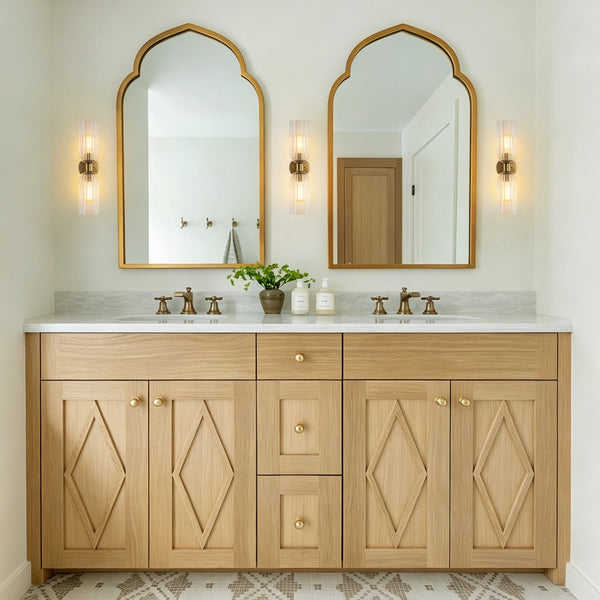 2-Light Cylinder Tube Ribbed Glass Vanity Light