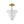 Floral Fluted Brass 2-Light Milk Glass Semi-Flush Mount