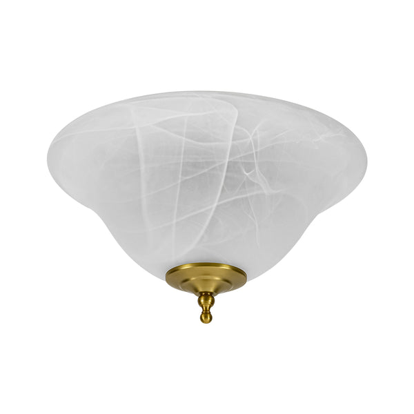 3-Light Alabaster Glass Flared Flush Mount Ceiling Light