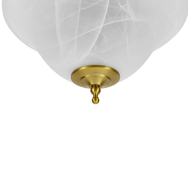 3-Light Alabaster Glass Flared Flush Mount Ceiling Light
