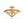 3-Light Rusty Gold Ripple Glass Pyramid Semi-flush Mount