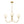 3-Light Polished Opal Glass Arched Metal Arm Radial Chandelier