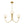 3-Light Polished Opal Glass Arched Metal Arm Radial Chandelier