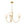3-Light Polished Opal Glass Arched Metal Arm Radial Chandelier