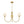 3-Light Polished Opal Glass Arched Metal Arm Radial Chandelier