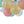 3-Light Pastel Bubble Glass Cluster Chandelier