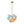 3-Light Pastel Bubble Glass Cluster Chandelier