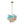 3-Light Pastel Bubble Glass Cluster Chandelier