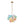 3-Light Pastel Bubble Glass Cluster Chandelier