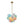 3-Light Pastel Bubble Glass Cluster Chandelier