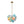 3-Light Pastel Bubble Glass Cluster Chandelier