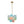3-Light Pastel Bubble Glass Cluster Chandelier