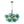 6-Light Emerald Bubble Blooming Glass Chandelier