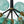 6-Light Emerald Bubble Blooming Glass Chandelier