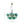 6-Light Emerald Bubble Blooming Glass Chandelier