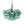 6-Light Emerald Bubble Blooming Glass Chandelier