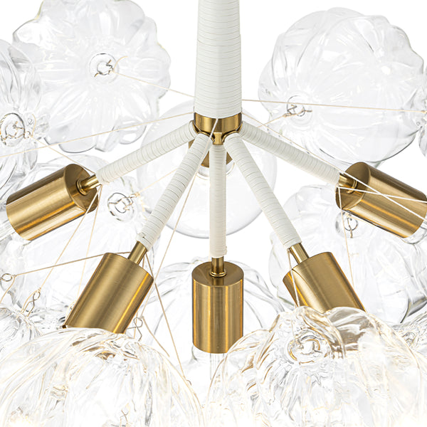 6-Light Gold Cluster Bubble Wave Globe Glass Chandelier