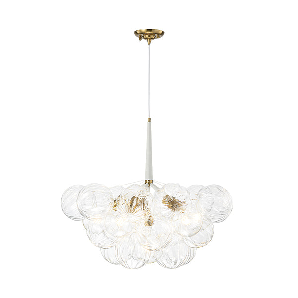 6-Light Gold Cluster Bubble Wave Globe Glass Chandelier