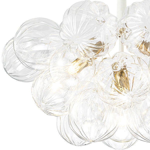 6-Light Gold Cluster Bubble Wave Globe Glass Chandelier