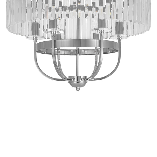 6-Light Silver Crystal Drum Empire Chandelier