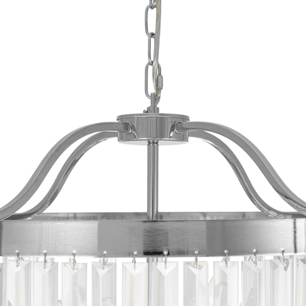 6-Light Silver Crystal Drum Empire Chandelier