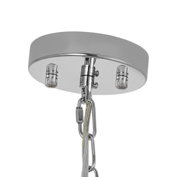 6-Light Silver Crystal Drum Empire Chandelier