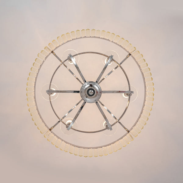 6-Light Silver Crystal Drum Empire Chandelier