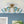 8-Light Lake Blue Tinted Glass Bubble Semi-flush Mount