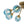 8-Light Lake Blue Tinted Glass Bubble Semi-flush Mount