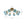 8-Light Lake Blue Tinted Glass Bubble Semi-flush Mount