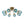 8-Light Lake Blue Tinted Glass Bubble Semi-flush Mount