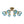 8-Light Lake Blue Tinted Glass Bubble Semi-flush Mount